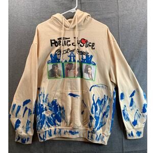 Chemistry Poetic Justice Hoodie Jacket Adult Large Cream Pullover Shirt Mens